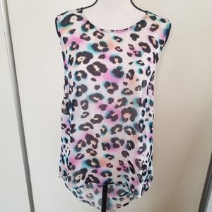NWOT Forever 21 Highlow Pastel Animal Print Tank